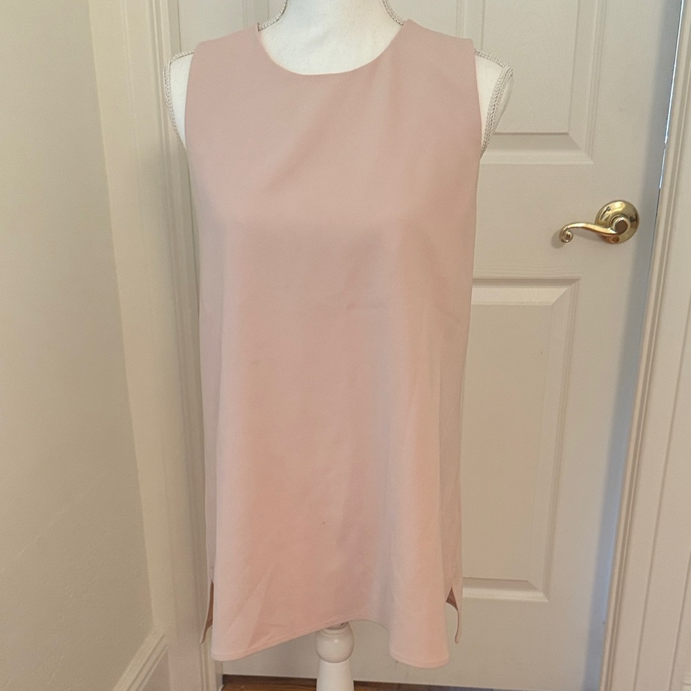 Theory Light Pink Sleeveless Tunic w/Crisscross back.